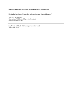 Nitrous Oxide as a Tracer Gas in the ASHRAE 110