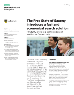 HPE IDOL | IT case study | State of Saxony | HPE
