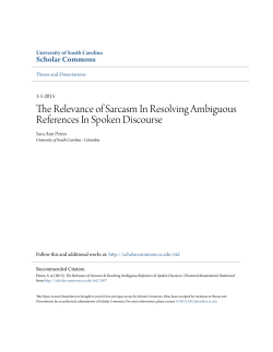 The Relevance of Sarcasm In Resolving Ambiguous References In
