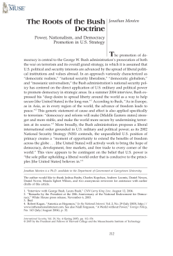 The Roots of the Bush Doctrine