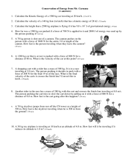 Conservation of Energy from Mr. Caruana (+ answers) 1. Calculate