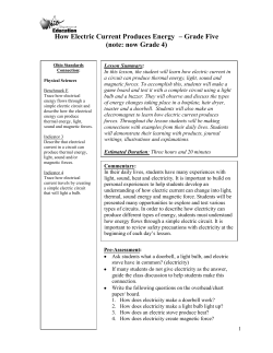 How Electric Current Produces Energy &ndash; Grade Five (note: now