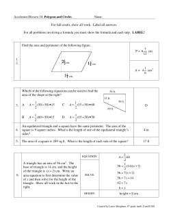 For full credit, show all work. Label all answers. For
