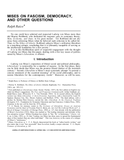 MISES ON FASCISM, DEMOCRACY, AND OTHER QUESTIONS