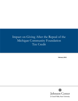 Impact on Giving After the Repeal of the Michigan Community