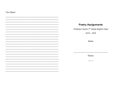 Poetry Assignments - Syracuse Arts Academy