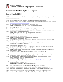 German 2313 Northern Myths and Legends Course Plan Fall 2016