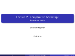 Lecture 2: Comparative Advantage