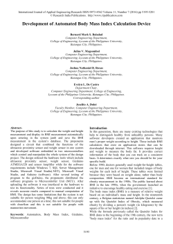 Development of Automated Body Mass Index Calculation Device