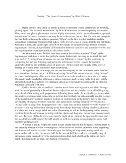 Parsing &ldquo;The Learn`d Astronomer&rdquo;by Walt Whitman Being the first