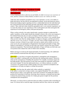 Critical Thinking-
