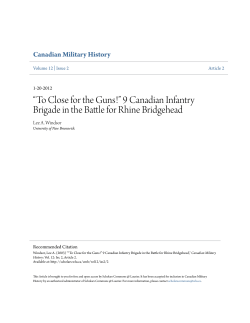 9 Canadian Infantry Brigade in the Battle for Rhine Bridgehead