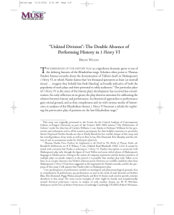 The Double Absence of Performing History in 1 Henry VI