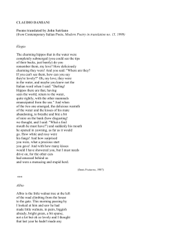 CLAUDIO DAMIA I Poems translated by John