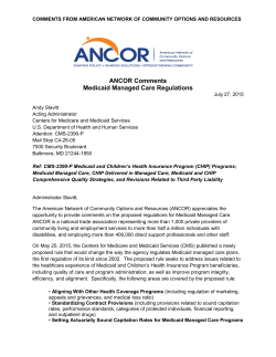ANCOR Managed Care Comments 27July2015