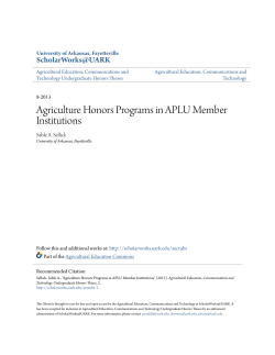 Agriculture Honors Programs in APLU Member Institutions