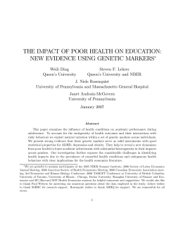 The Impact of Poor Health on Education: New Evidence