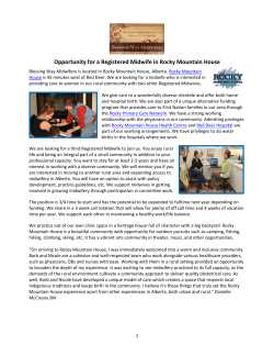 Opportunity for a Registered Midwife in Rocky Mountain House