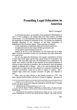 Founding Legal Education in America