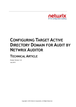 Configuring Target Active Directory Domain for Audit by