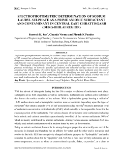 spectrophotometric determination of sodium lauryl sulphate as a