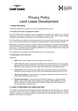 Lend Lease`s Privacy Policy here