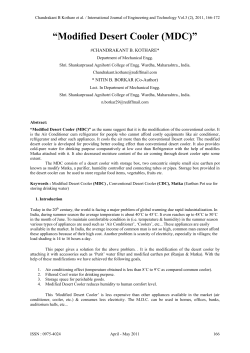 Modified Desert Cooler (MDC)