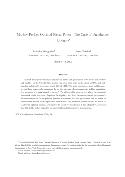 Markov-Perfect Optimal Fiscal Policy: The Case of Unbalanced