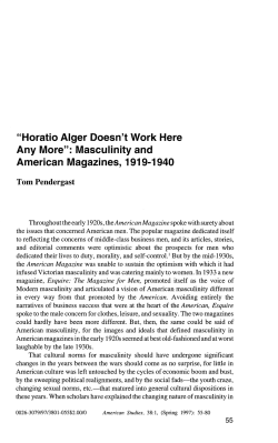 Horatio Alger Doesn`t Work Here Any More