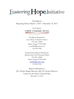 Final Report - Center for the Study of Social Policy