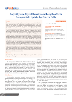 Polyethylene Glycol Density and Length Affects Nanoparticle Uptake