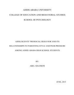 Adolescents` Prosocial Behavior And Its Relationships To Parenting