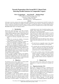 Towards Preparation of the Second BUCC Shared Task: Detecting