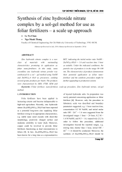 Synthesis of zinc hydroxide nitrate complex by a sol