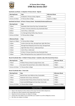 Timetable Bus routes current