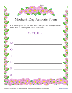 Mother`s Day Acrostic Poem