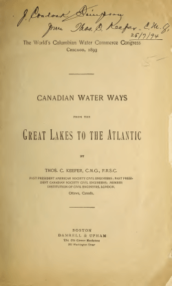 Canadian water ways from the Great Lakes to the Atlantic