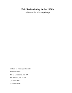 Fair Redistricting in the 2000`s - The William C. Velasquez Institute