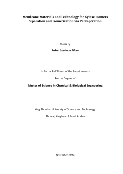 Membrane Materials and Technology for Xylene Isomers Separation