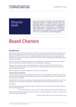 Board Charters - Australian Institute of Company Directors