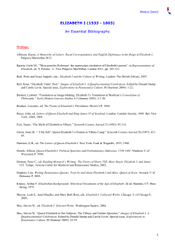 ELIZABETH I (1533 - 1603) An Essential Bibliography