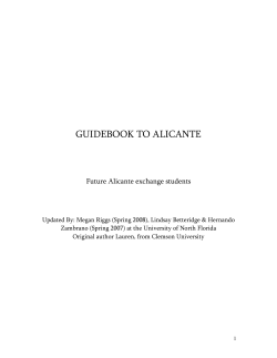 Alicante Guidebook - University of North Florida