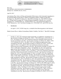 April 28, 2017 Joint Industry Plan
