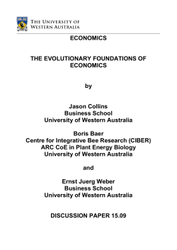 THE EVOLUTIONARY FOUNDATIONS OF ECONOMICS