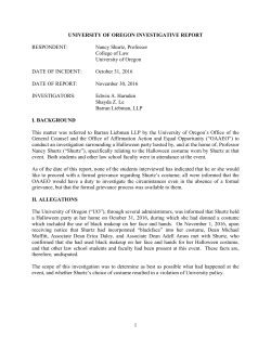 university of oregon investigative report