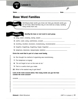 Base Word Families