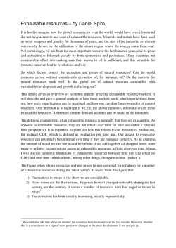 Exhaustible resources &ndash; by Daniel Spiro