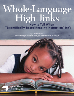 Scientifically-Based Reading Instruction