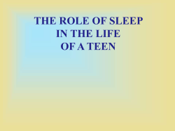 Teens and Sleep 2