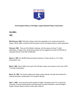 MLBPA Chronological History: The 1980`s